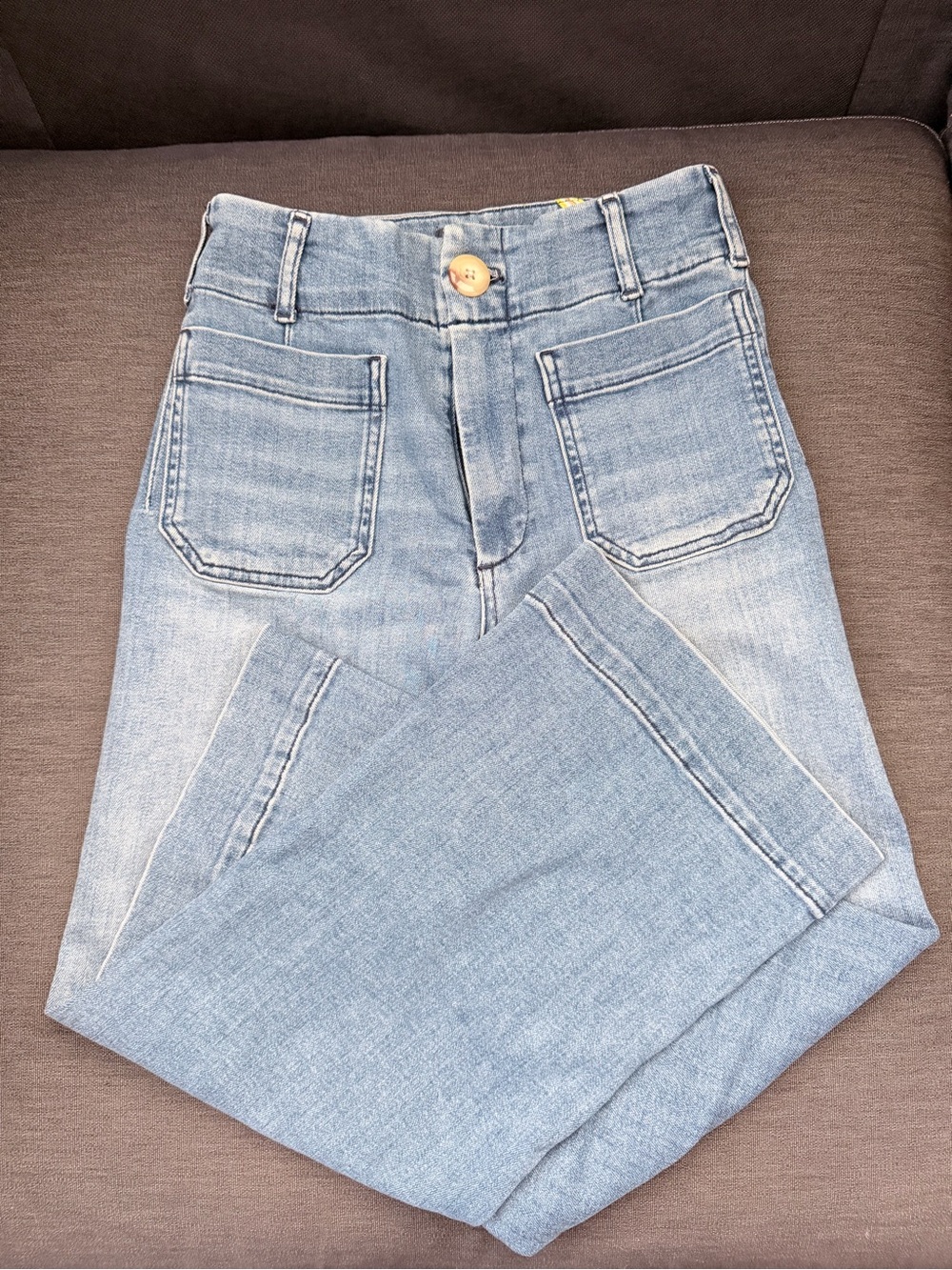 Anthropologie Pale Blue Wide-Leg Denim Jeans